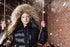 Ellabee Coat with Red Zipper & Natural Fur